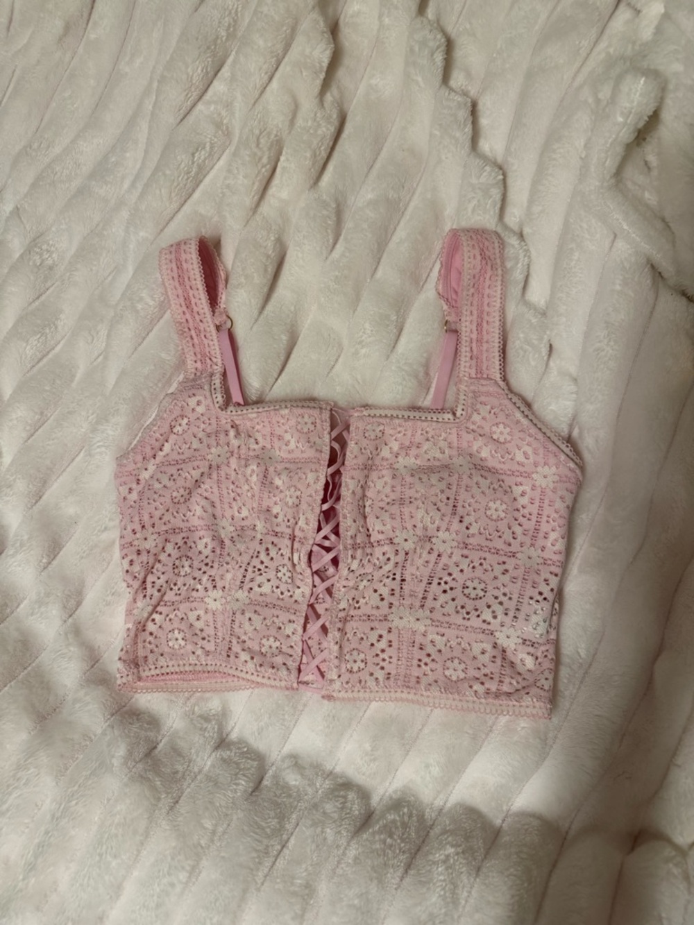 Aerie Pink Corset Crop Top